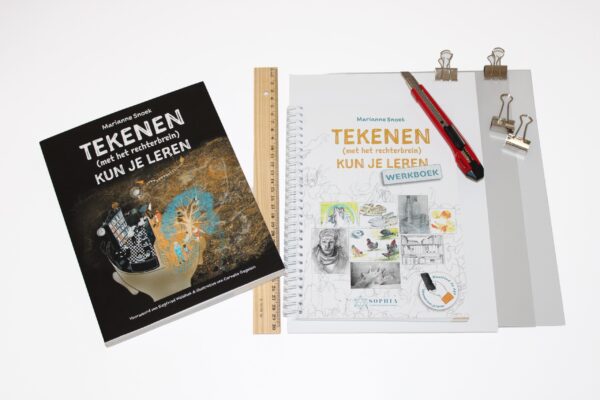 Leer tekenen duo pakket. Boek en werkboek tekenen kun je leren met zoekerplus pakket